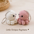 Handmade Crochet Little Octopus & Keychain (Pair of 2)
