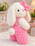Handmade Crochet Bunny in Pink Overalls – 10 Inch | Crafts By Zareen