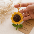 Handmade Crochet Sunflower & Keychain